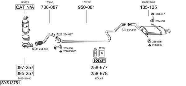 Sistema de gases de escape Peugeot 5008