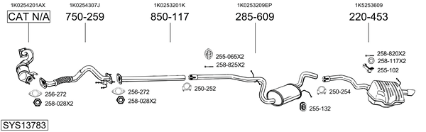 Sistema de gases de escape Skoda OCTAVIA II Combi