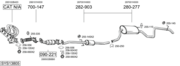 Sistema de gases de escape Kia CEE'D Hatchback