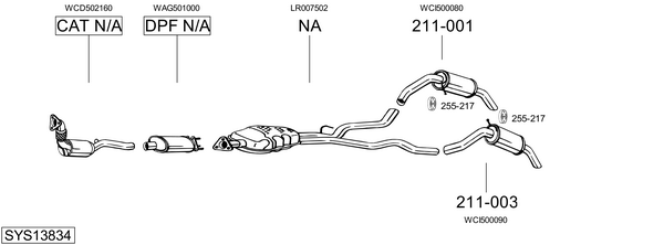 Sistema de gases de escape Land Rover DISCOVERY IV