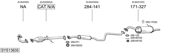 Sistema de gases de escape Mazda 323 S VI Saloon