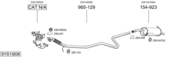 Sistema de gases de escape Mazda 2
