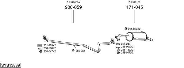 Sistema de gases de escape Mazda 2