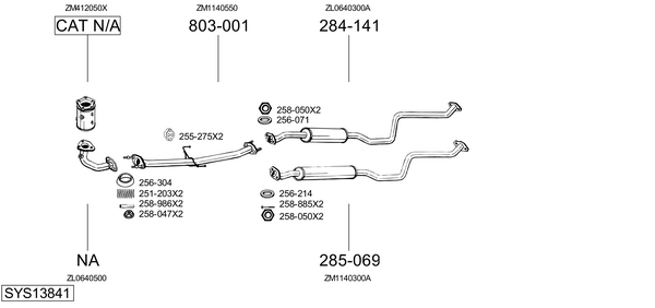 Sistema de gases de escape Mazda 323 S VI Saloon