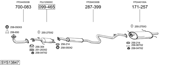 Sistema de gases de escape BOSAL SYS13847