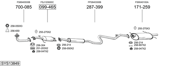 Sistema de gases de escape BOSAL SYS13849
