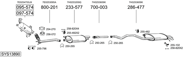 Sistema de gases de escape Vw MULTIVAN T5