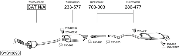 Sistema de gases de escape Vw TRANSPORTER T5 Bus