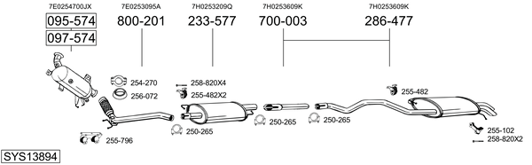 Sistema de gases de escape Vw TRANSPORTER T5 Bus