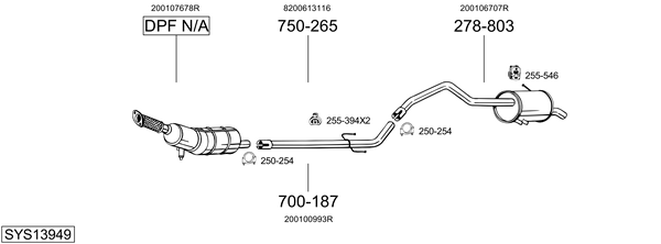 Sistema de gases de escape Renault KANGOO / GRAND KANGOO II