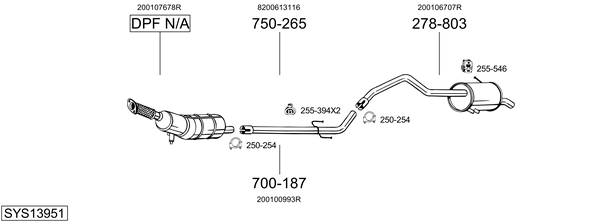 Sistema de gases de escape Renault KANGOO BE BOP