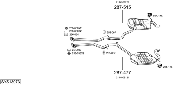 Sistema de gases de escape BOSAL SYS13973