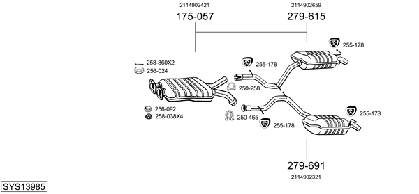 Sistema de gases de escape Mercedes-Benz E-CLASS