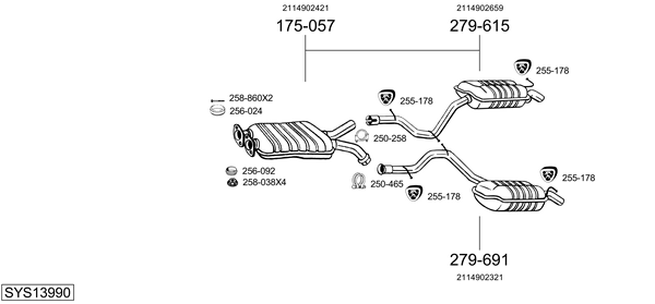 Sistema de gases de escape Mercedes-Benz E-CLASS T-Model