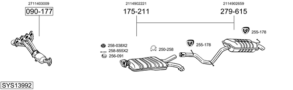 Sistema de gases de escape Mercedes-Benz E-CLASS