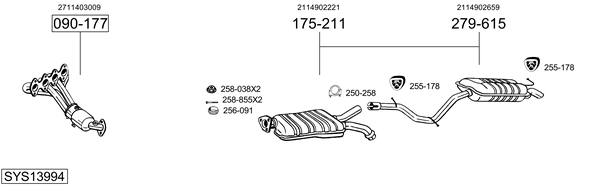 Sistema de gases de escape Mercedes-Benz E-CLASS T-Model