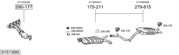 Sistema de gases de escape Mercedes-Benz E-CLASS T-Model