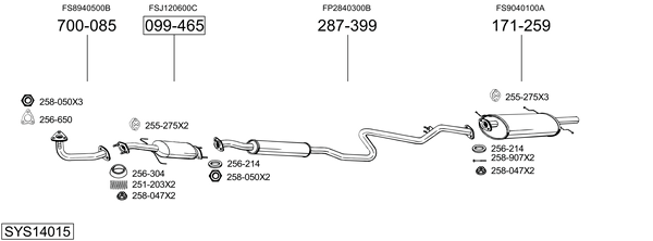 Sistema de gases de escape BOSAL SYS14015