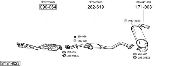 Sistema de gases de escape Mazda MX-5 II