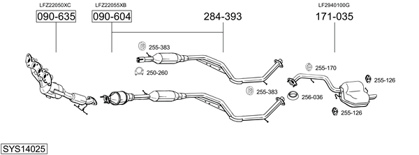 Sistema de gases de escape Mazda 5
