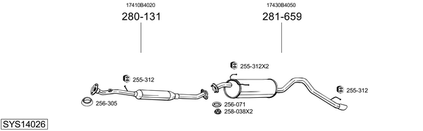 Sistema de gases de escape Daihatsu TERIOS