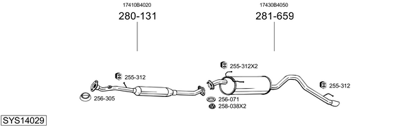 Sistema de gases de escape Daihatsu TERIOS