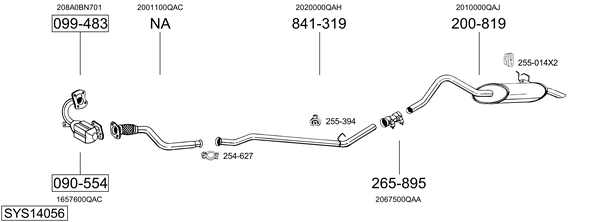 Sistema de gases de escape Nissan KUBISTAR Van