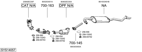 Sistema de gases de escape Nissan NAVARA NP300