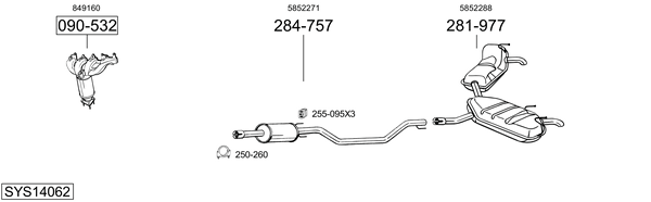 Sistema de gases de escape Opel VECTRA C Estate
