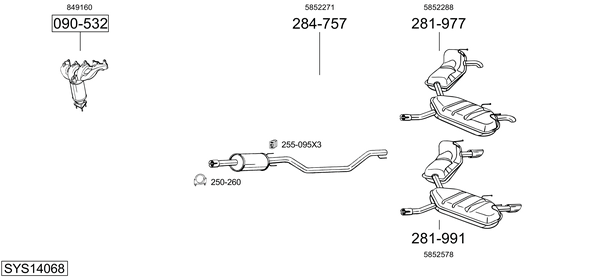 Sistema de gases de escape Opel SIGNUM Hatchback