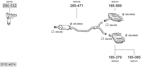 Sistema de gases de escape Opel VECTRA C