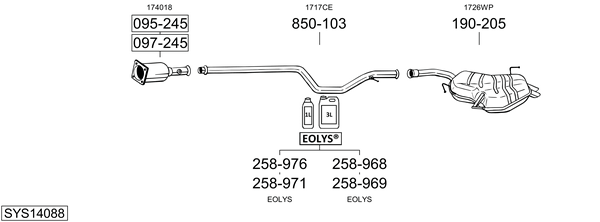Sistema de gases de escape Peugeot 607