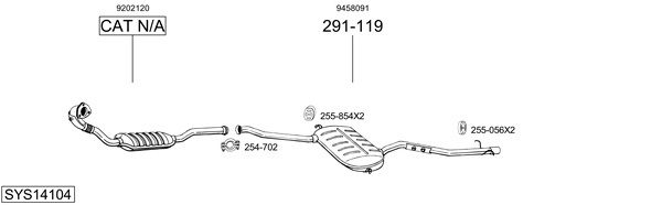 Sistema de gases de escape Volvo C70 I Convertible