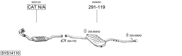 Sistema de gases de escape Volvo C70 I Coupe