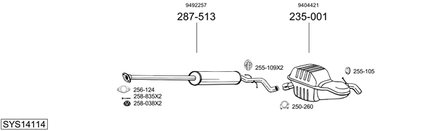 Sistema de gases de escape Volvo S80 I