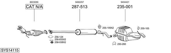 Sistema de gases de escape Volvo S80 I