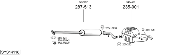 Sistema de gases de escape Volvo S80 I