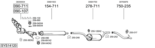 Sistema de gases de escape Volvo V50