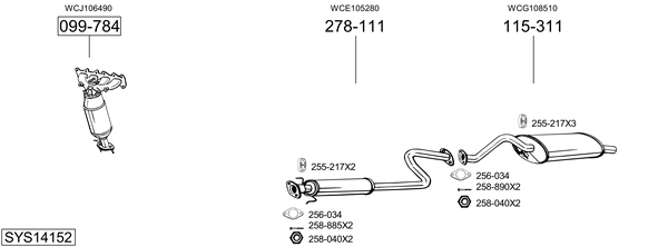 Sistema de gases de escape Rover STREETWISE Hatchback