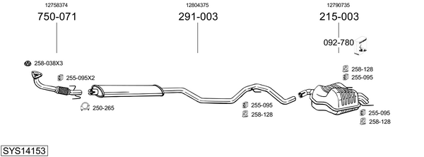 Sistema de gases de escape Saab 9-3 Convertible
