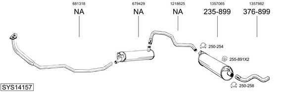 Sistema de gases de escape Volvo 140