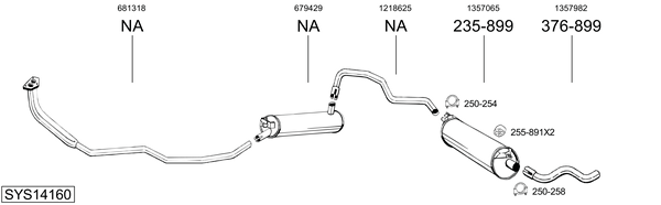 Sistema de gases de escape Volvo 140