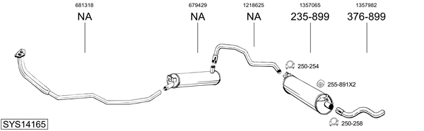 Sistema de gases de escape Volvo 140 Estate