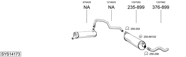 Sistema de gases de escape BOSAL SYS14173