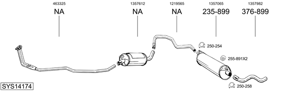 Sistema de gases de escape Volvo 240