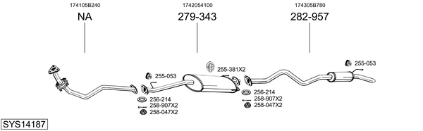 Sistema de gases de escape Toyota HIACE IV Van