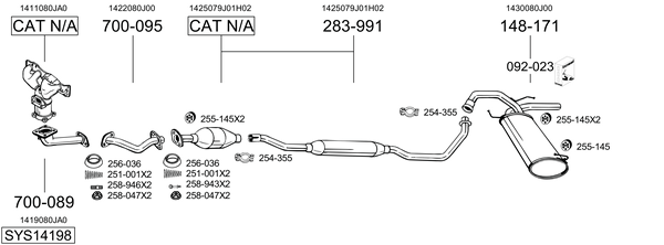 Sistema de gases de escape Suzuki SX4