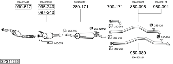 Sistema de gases de escape Mercedes-Benz SPRINTER 3,5-t Bus