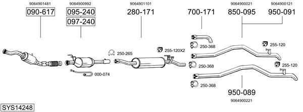 Sistema de gases de escape Mercedes-Benz SPRINTER 3,5-t Van