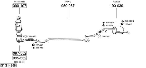 Sistema de gases de escape Peugeot 207